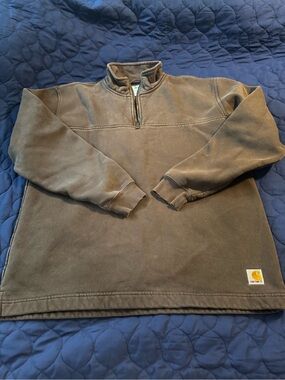 Carhartt Men's Dark Brown Half-Zip Work Pullover